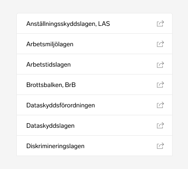 Skärmdump: Länksamling i Praxis i Dagens Juridik Pro